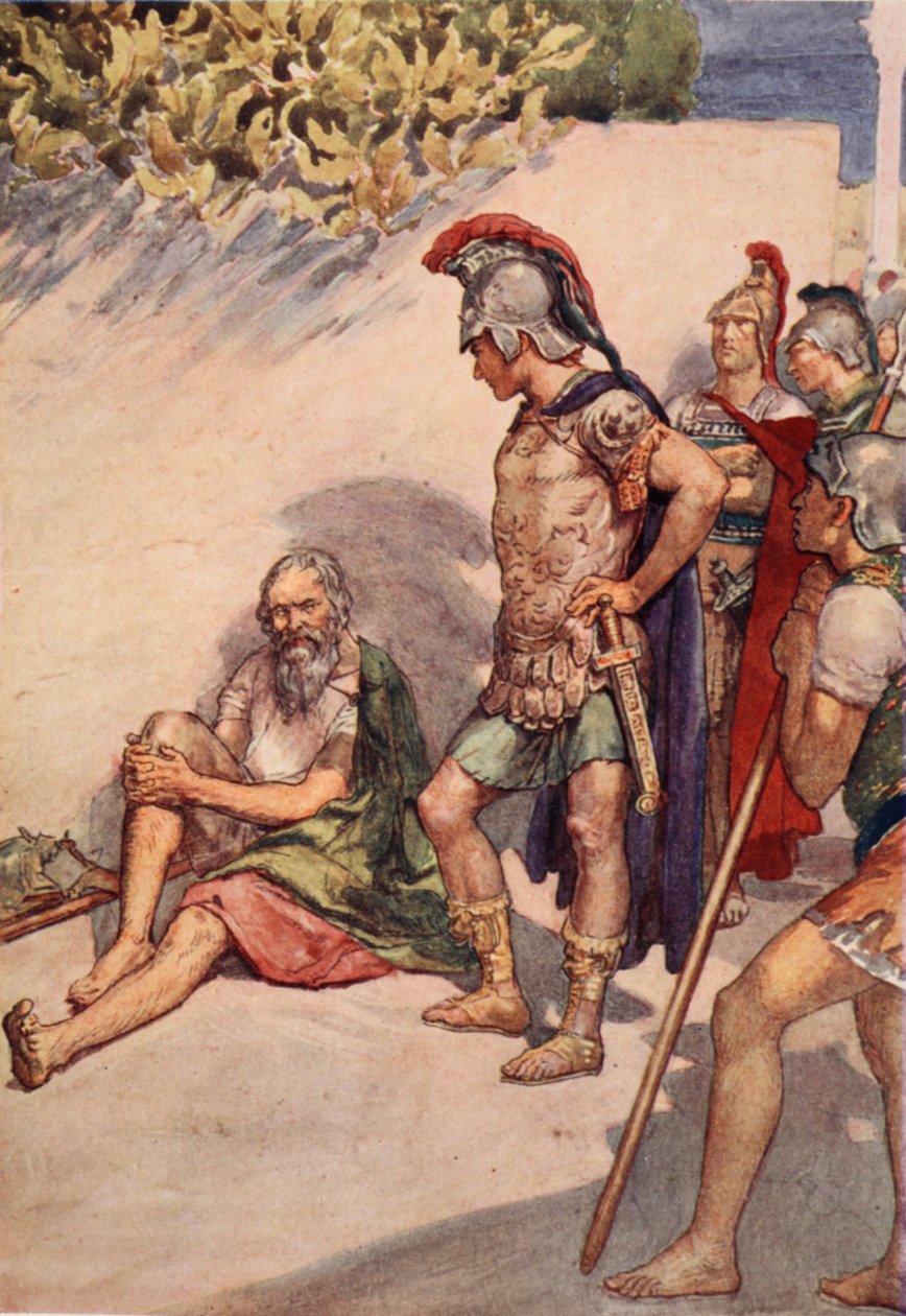 Alexander og Diogenes, illustration fra 