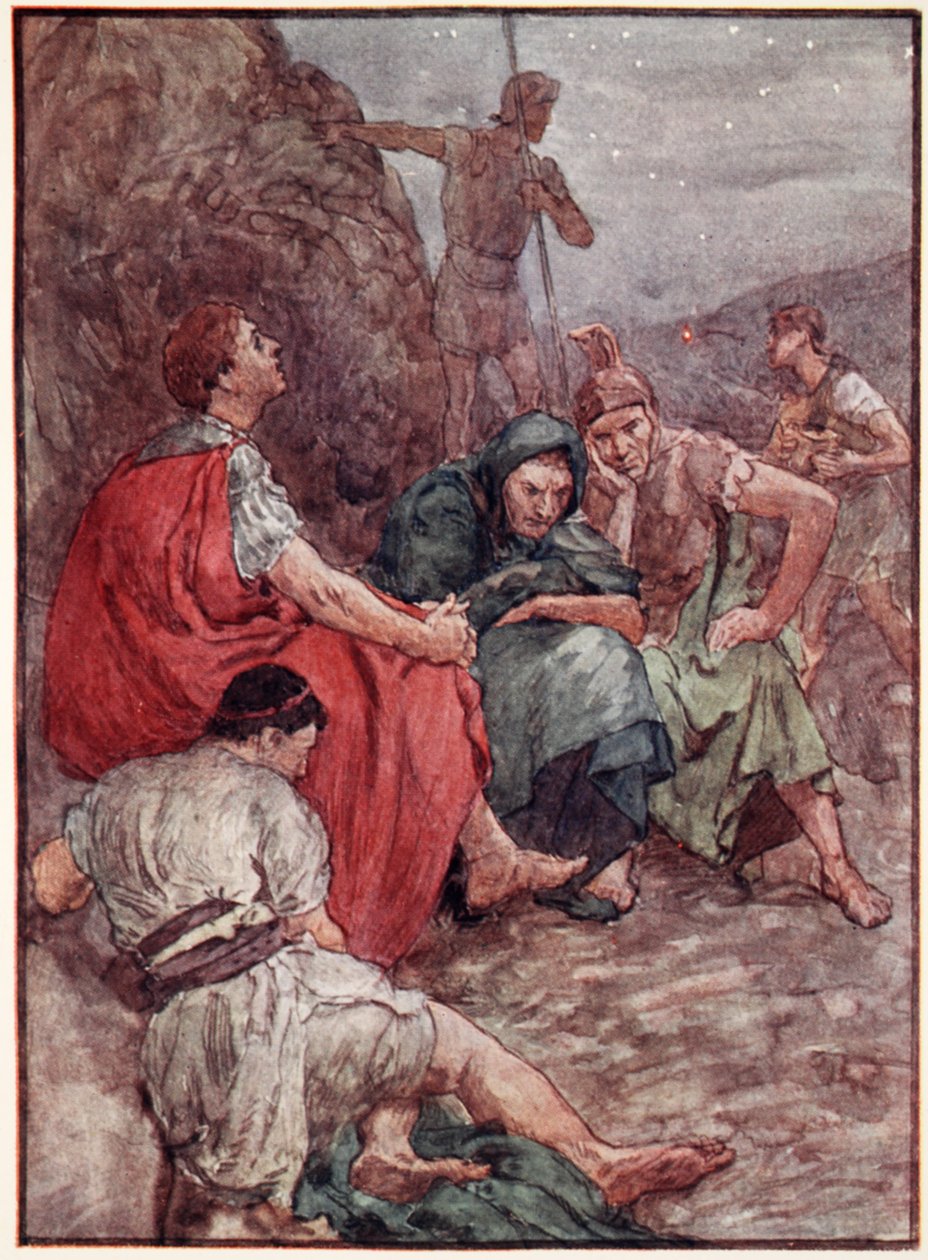 Brutus og hans ledsagere efter slaget ved Philippi, illustration fra 