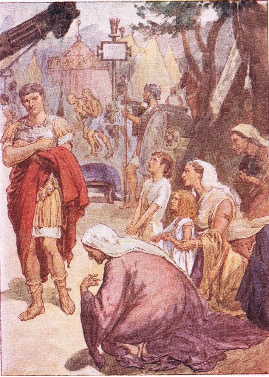 Coriolanus and the matrons of Rome, fra Plutarch Lives udgivet af T C & E C Jack Ltd af William Rainey