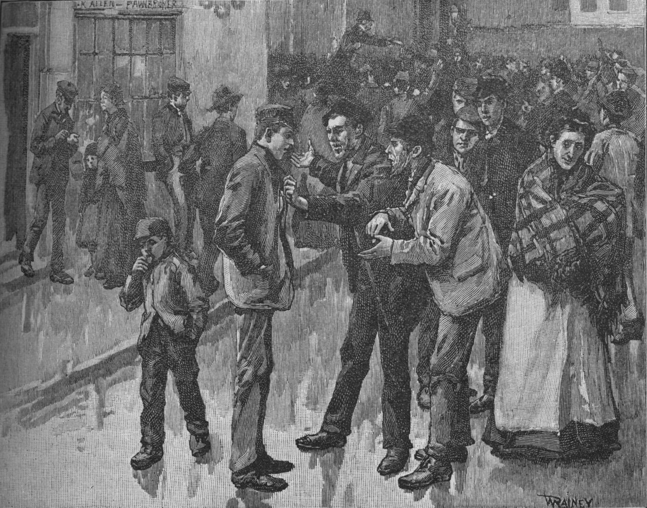 Scene under Preston Strike, c1890 af William Rainey