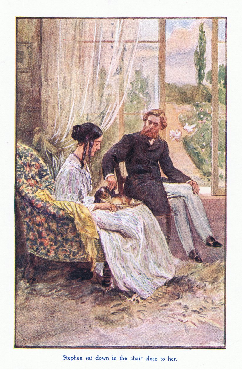 Stephen satte sig i stolen tæt ved hende, 1930