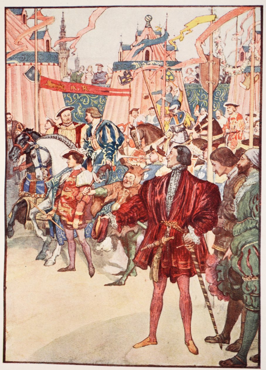 Guldklædefeltet, juni 1520, illustration fra "The Story of France Told to Boys and Girls" af Mary Macgregor, 1920 af William Rainey