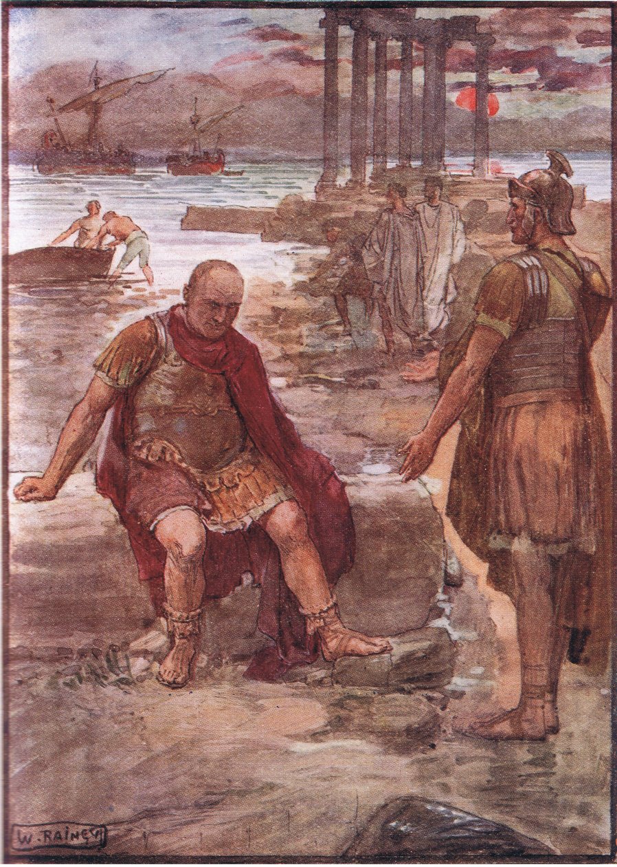 Den eksilerede Marius midt i ruinerne af Karthago, fra Plutarch Lives udgivet af T C & E C Jack Ltd af William Rainey