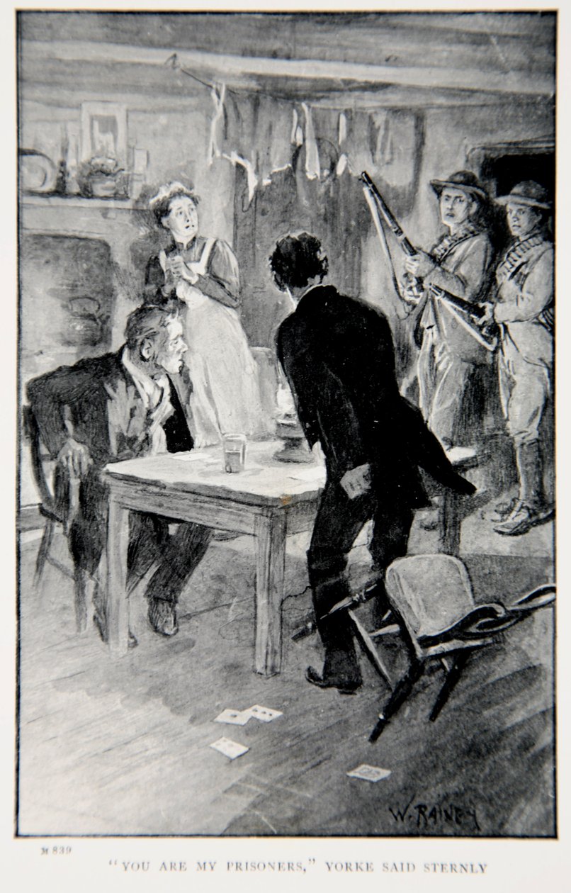 "I er mine fanger", sagde Yorke strengt, en illustration fra "Med Roberts til Pretoria": A Tale of the South African War" af G.A. Henty, udgivet af G.A. Henty, pub. London, 1902 af William Rainey