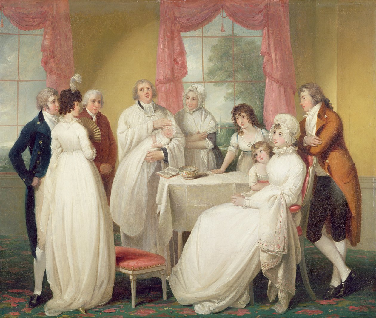 Arvingens dåb, c.1799 (olie på lærred) se også 152732 af William Redmore Bigg