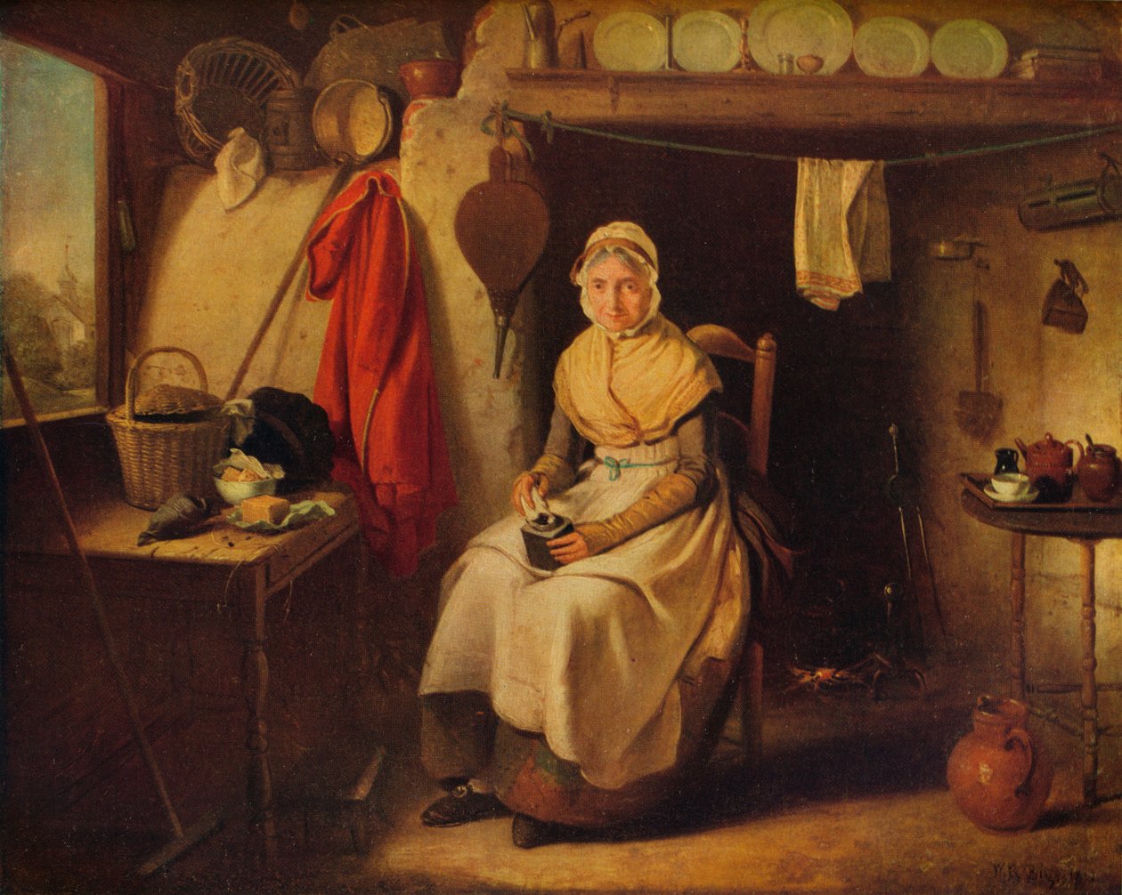 Sommerhusinteriør, i Lexden, Essex, 1802 af William Redmore Bigg
