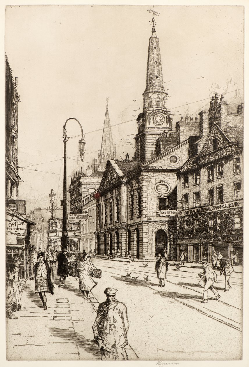 The Old Town House, Dundee, ca. 1930 (radering) af William Renison