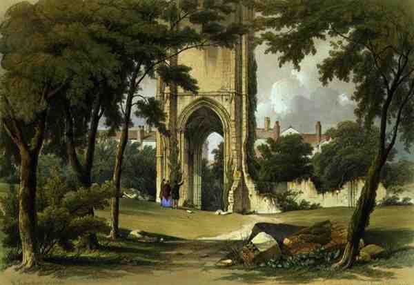 Grey Friars, Richmond, udsigt over Tower, fra 