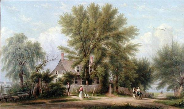 Lent-Rapalye House, Bowery Bay, Queens, New York City af William Rickarby Miller