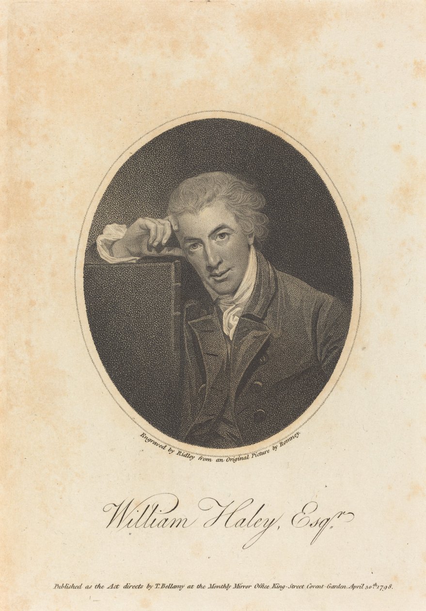 William Hayley, Esq. af William Ridley after George Romney