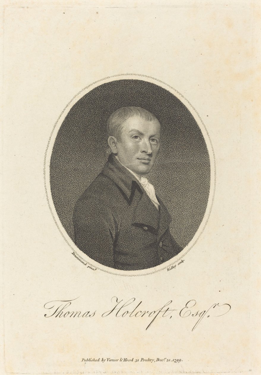 Thomas Holcroft af William Ridley after Samuel Drummond