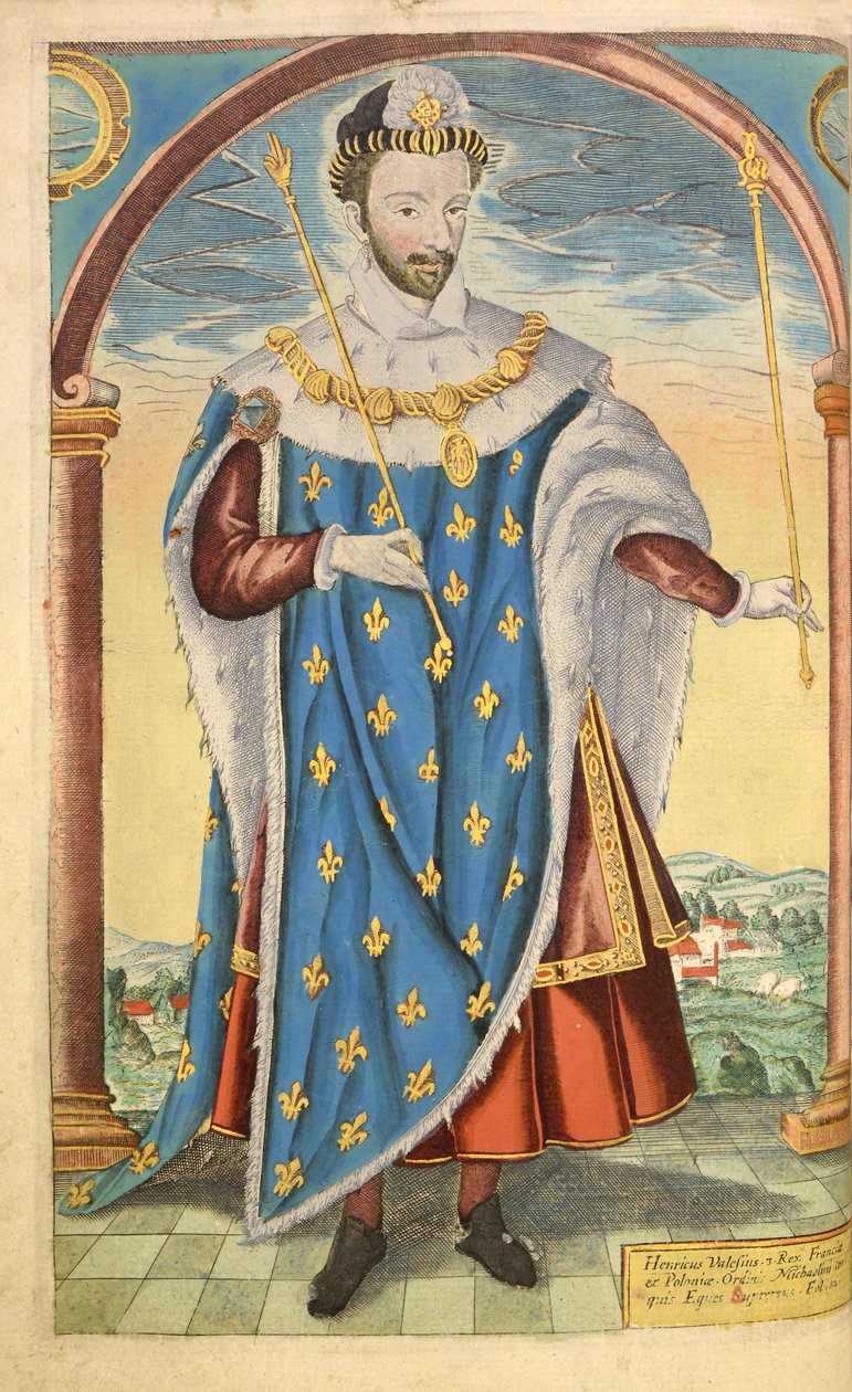 Henry III af Frankrig, fra nHonor Military, og Civill, William Segar, pub. Robert Barker, London, 1602 (håndfarvet gravering) af William Rogers