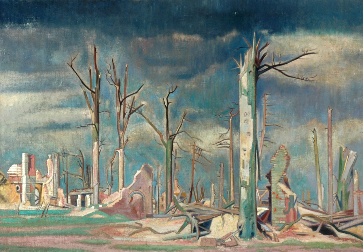 Avenue at Bourlon, Western Front (olie på lærred) af William Rothenstein