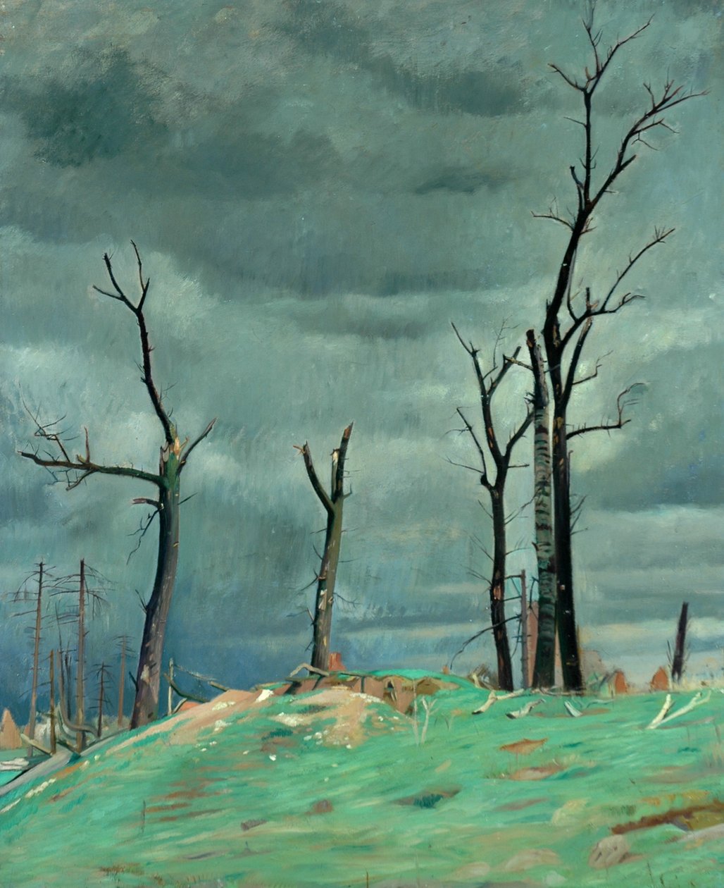 Avenue of the Château, Bourlon, Western Front (olie på lærred) af William Rothenstein