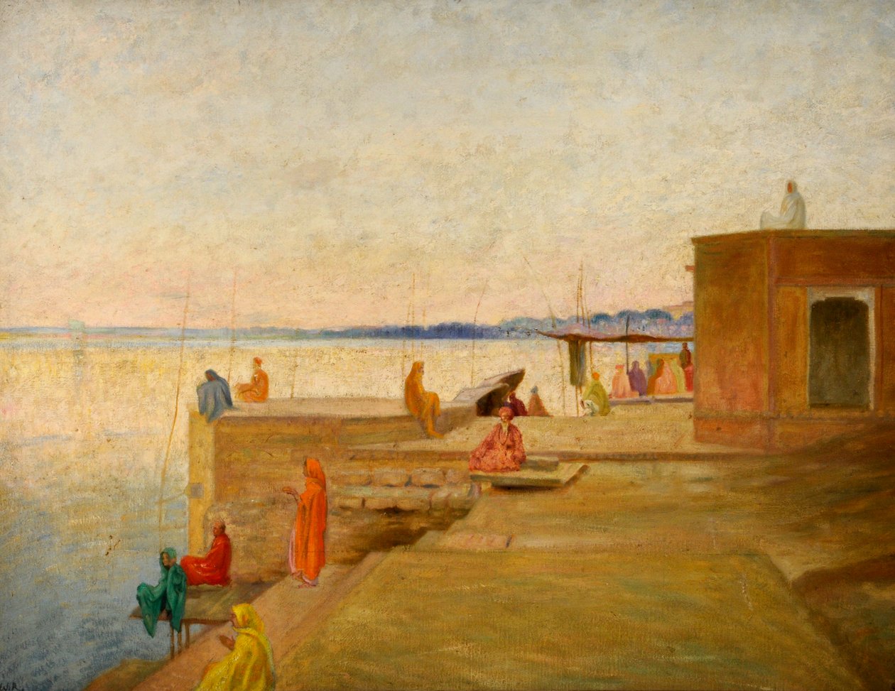 Aften i Benares, Indien af William Rothenstein