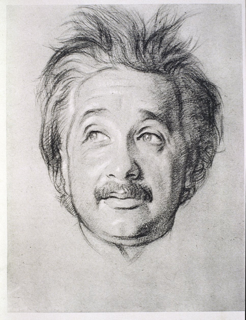 Portræt af Albert Einstein (1879-1955) (litho) af William Rothenstein