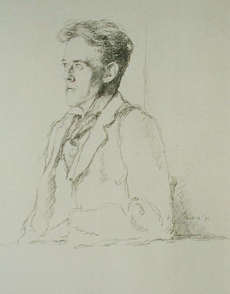 Portræt af Hilaire Belloc (1870-1953) af William Rothenstein