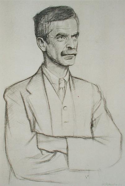 Portræt af John Lawrence Le Breton Hammond (1872-1949) af William Rothenstein