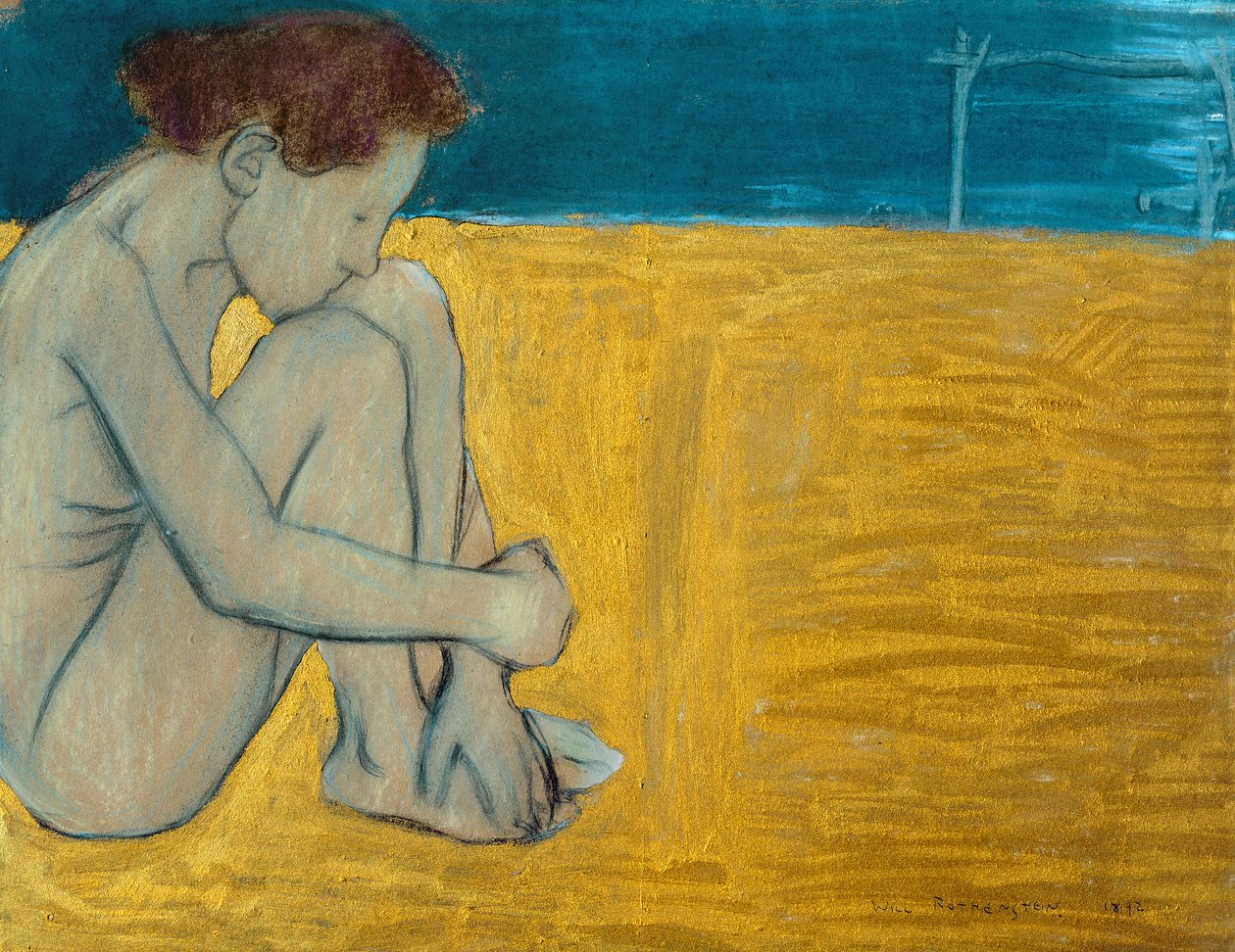 Siddende nøgen kvinde af William Rothenstein
