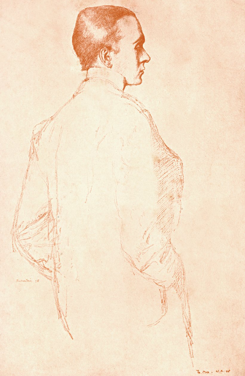 Sir Henry Maximilian Beerbohm, engelsk parodist og karikaturtegner, 1911. af William Rothenstein