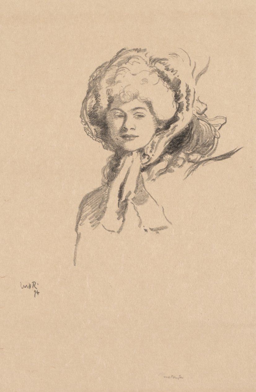 The Millamant eller Bonnet and Powder af William Rothenstein