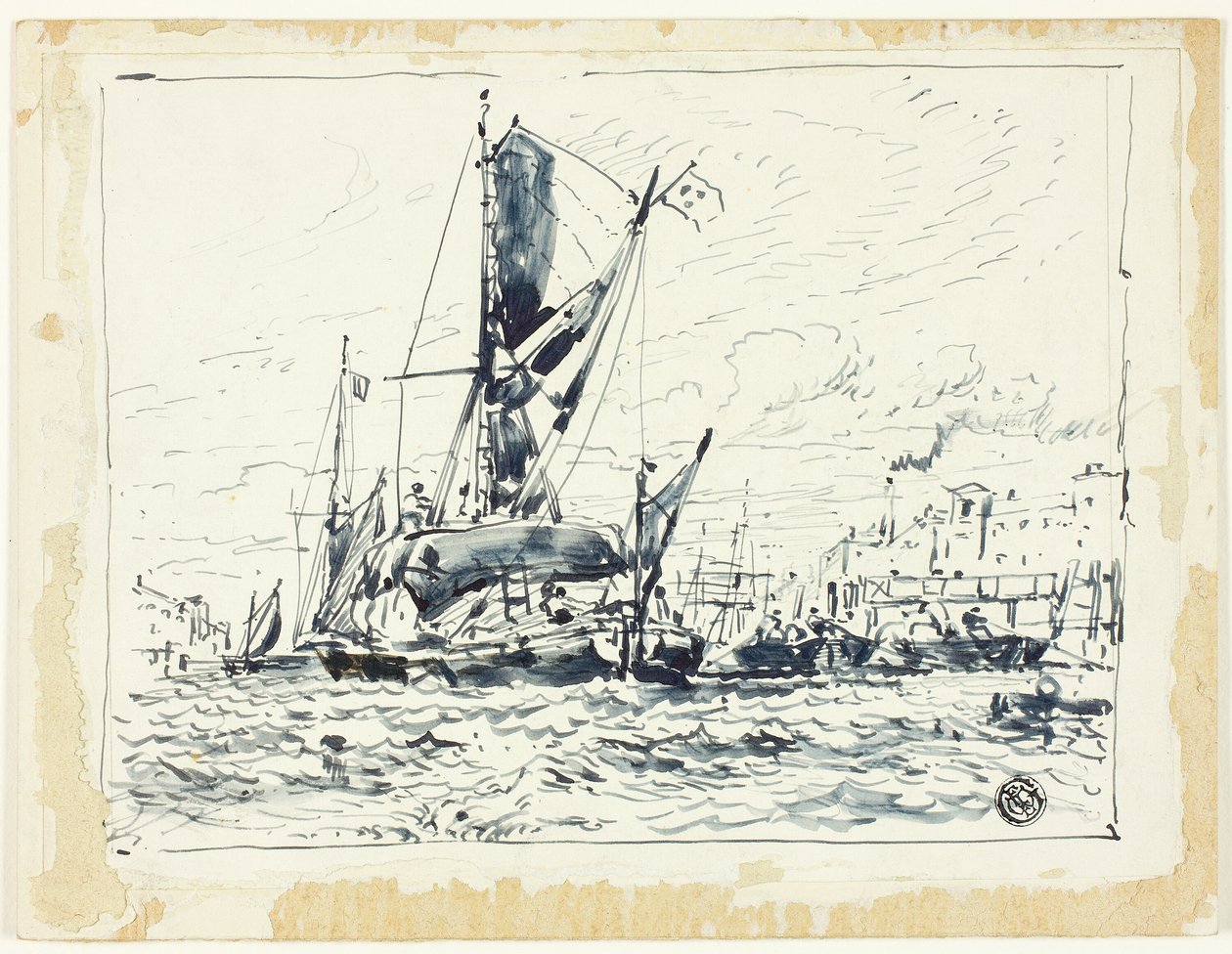 Båd i havn af William Roxby Beverley