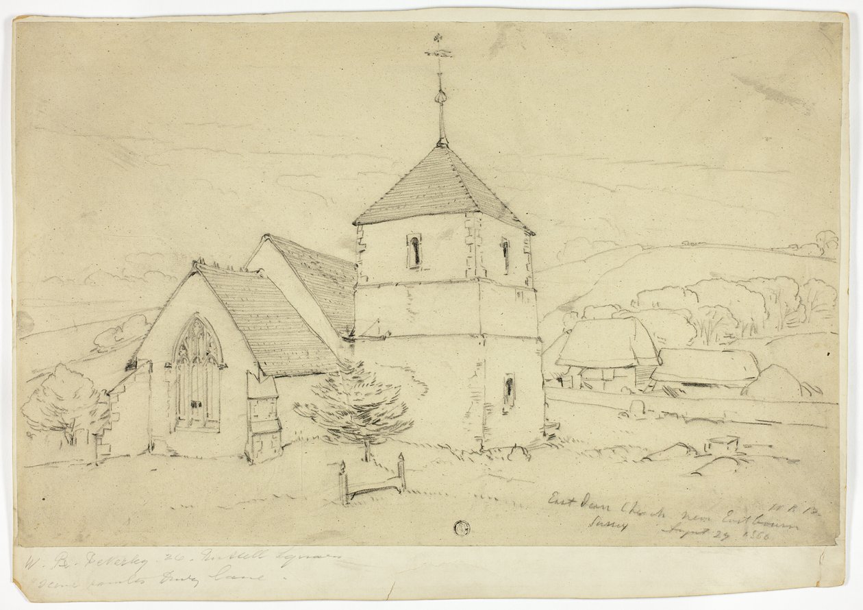 Eastham Church nær Eastbourne Sussex af William Roxby Beverley