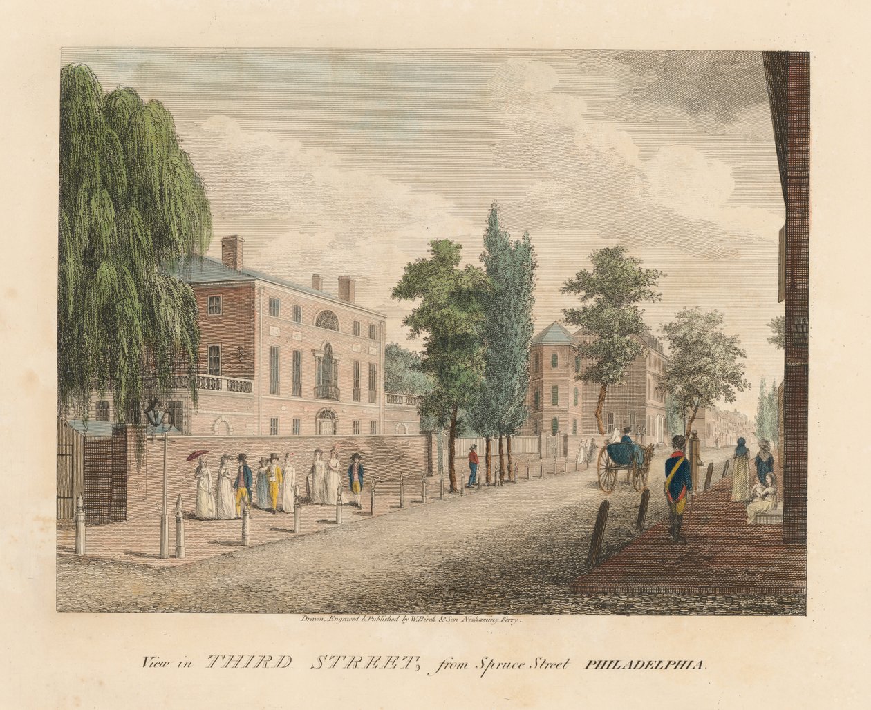 Udsigt over Third Street fra Spruce Street af William Russell Birch