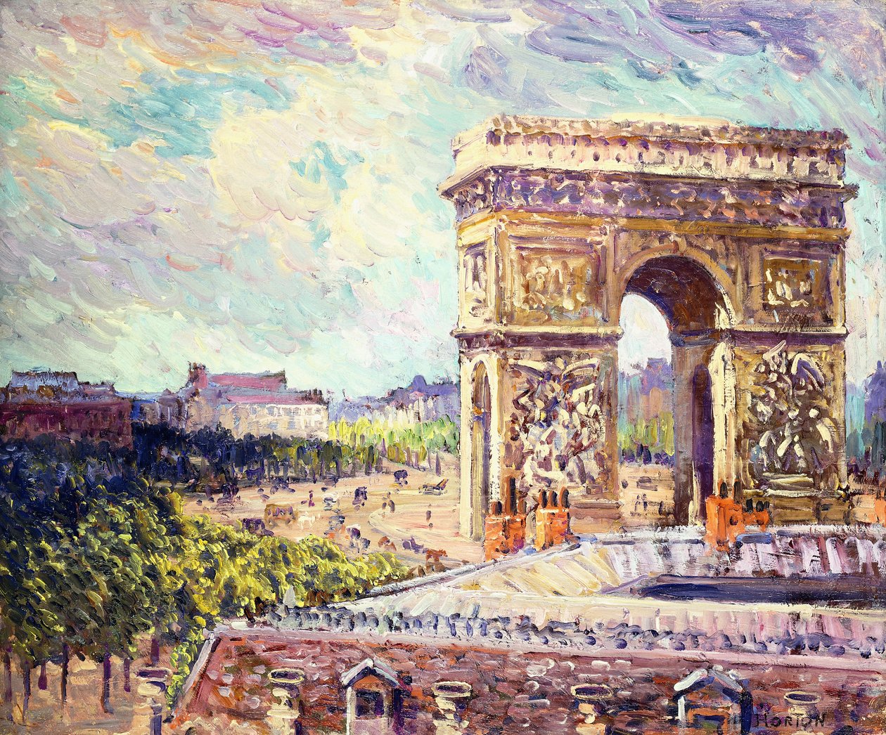 Arc de Triomphe, ca. 1912 (olie om bord) af William Samuel Horton