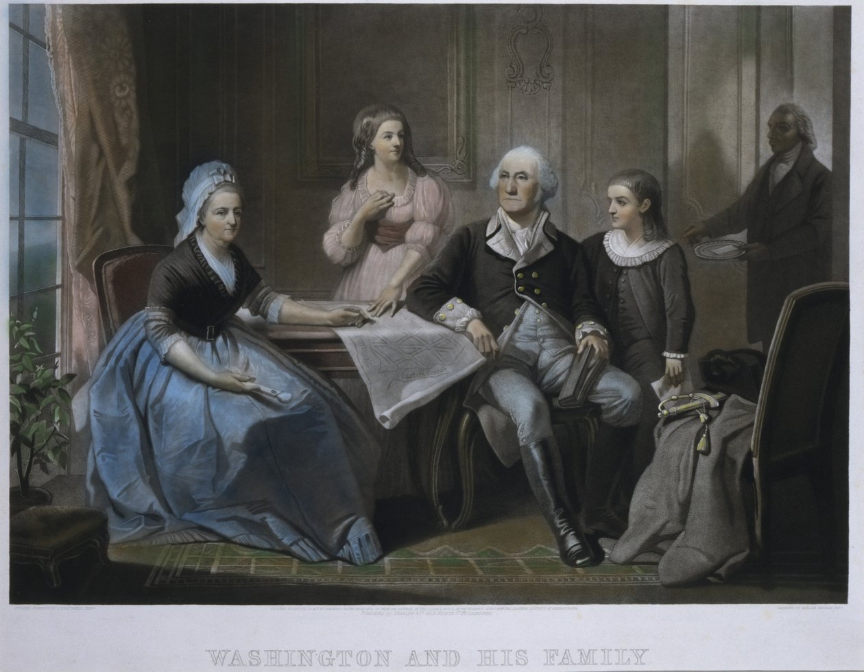 Washington og hans familie af William Sartain