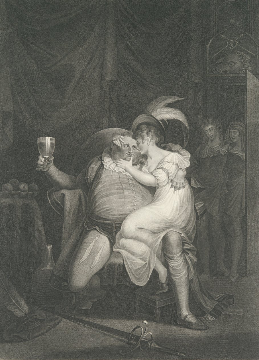Doll Tearsheet, Falstaff, Henry and Poins Shakespeare, Kin..., første gang udgivet 1795, genudgivet 1852. af William Satchwell Leney