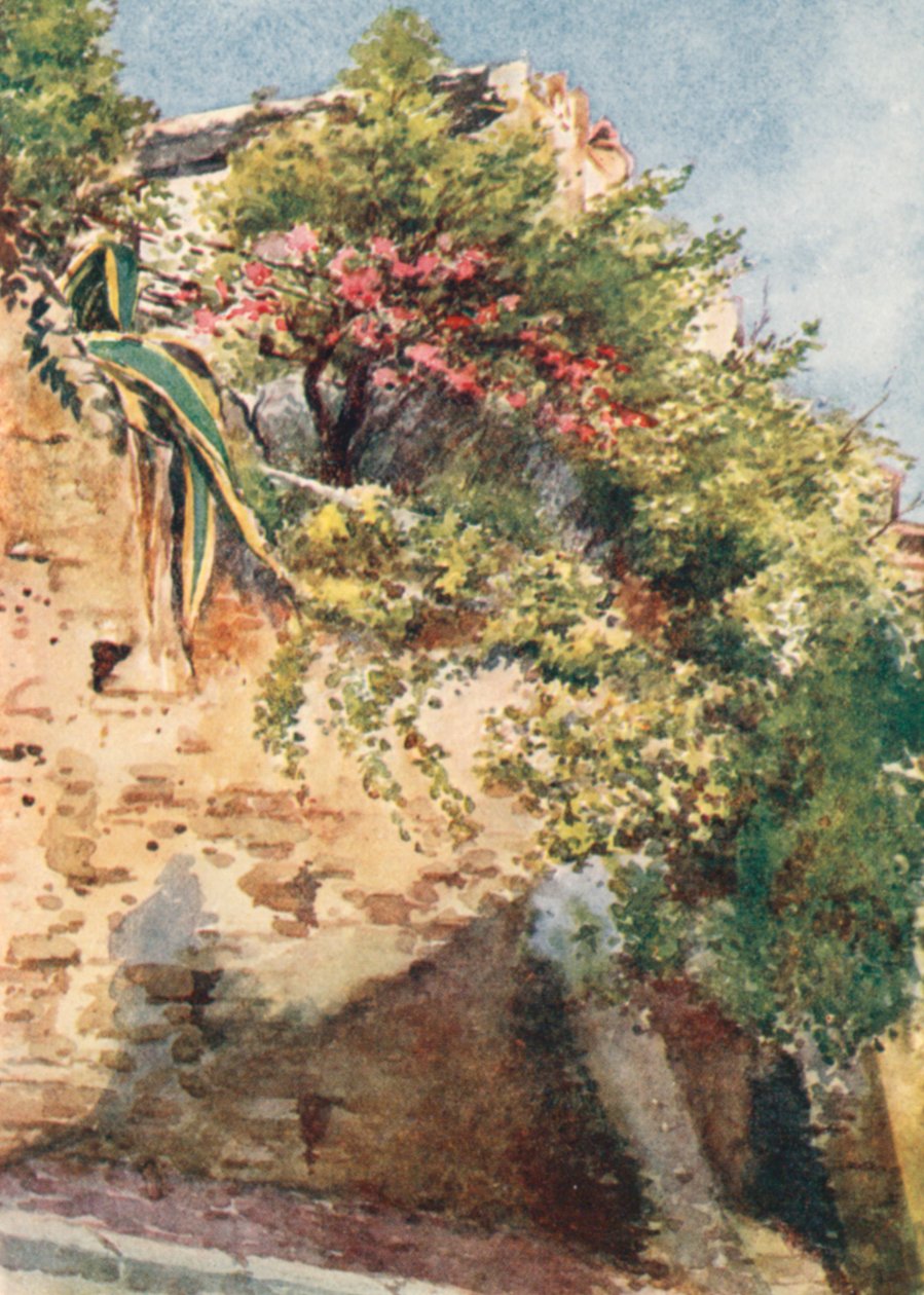 Et gadehjørne, Cagnes (farvelitografi) af William Scott