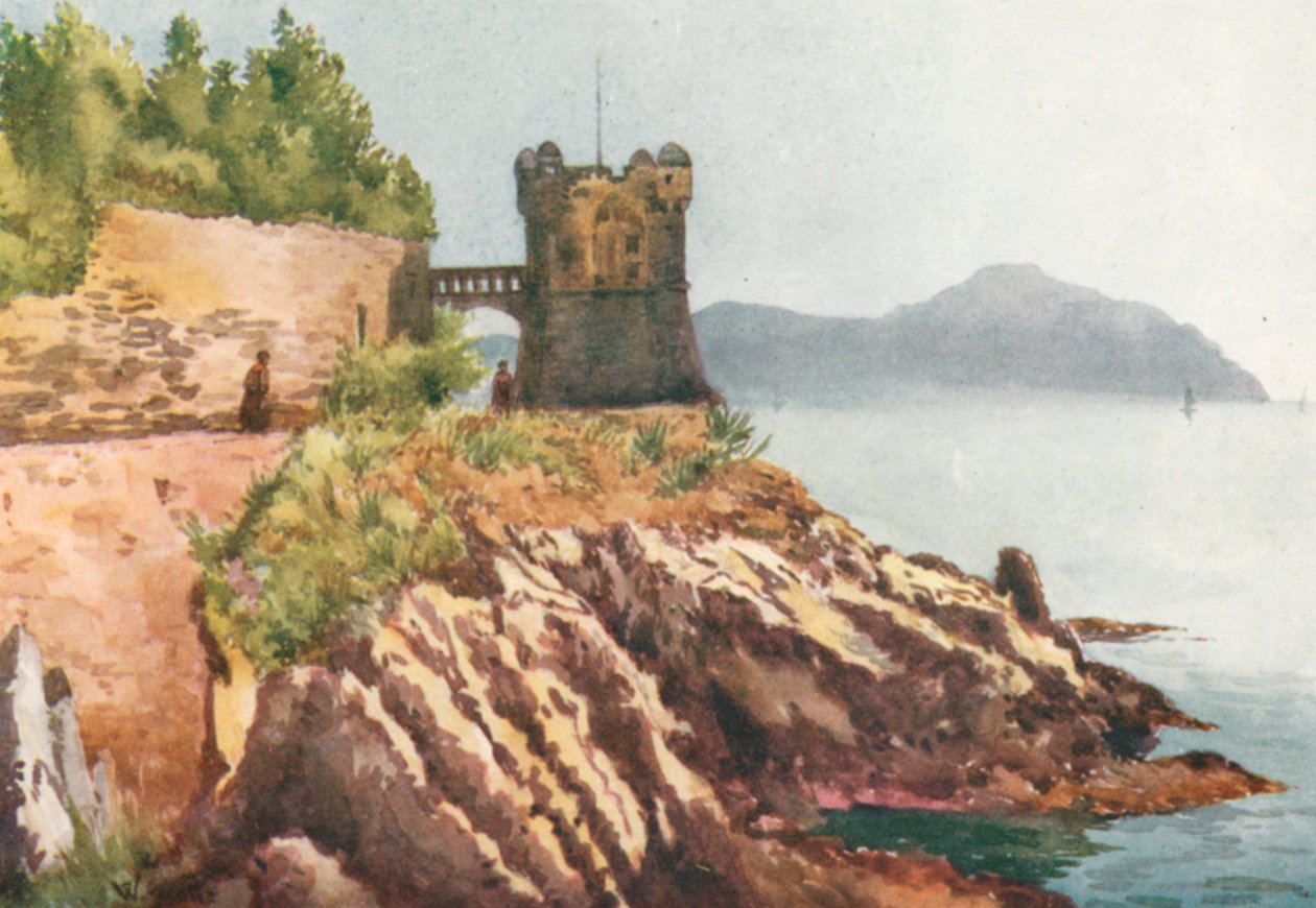Promenaden, Nervi (farvelitografi) af William Scott