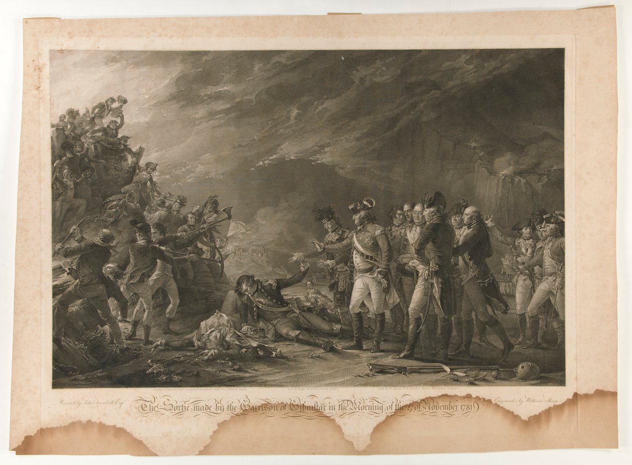 Sortien lavet af Garnisonen i Gibraltar om morgenen den 27. november 1781 af William Sharp