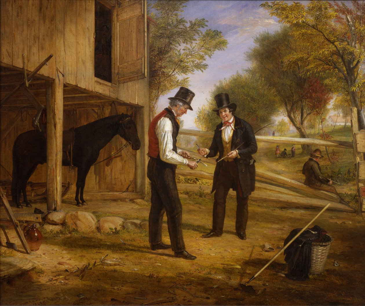 Coming to the Point, en efterfølger til Bargaining for a Horse, 1854 af William Sidney Mount