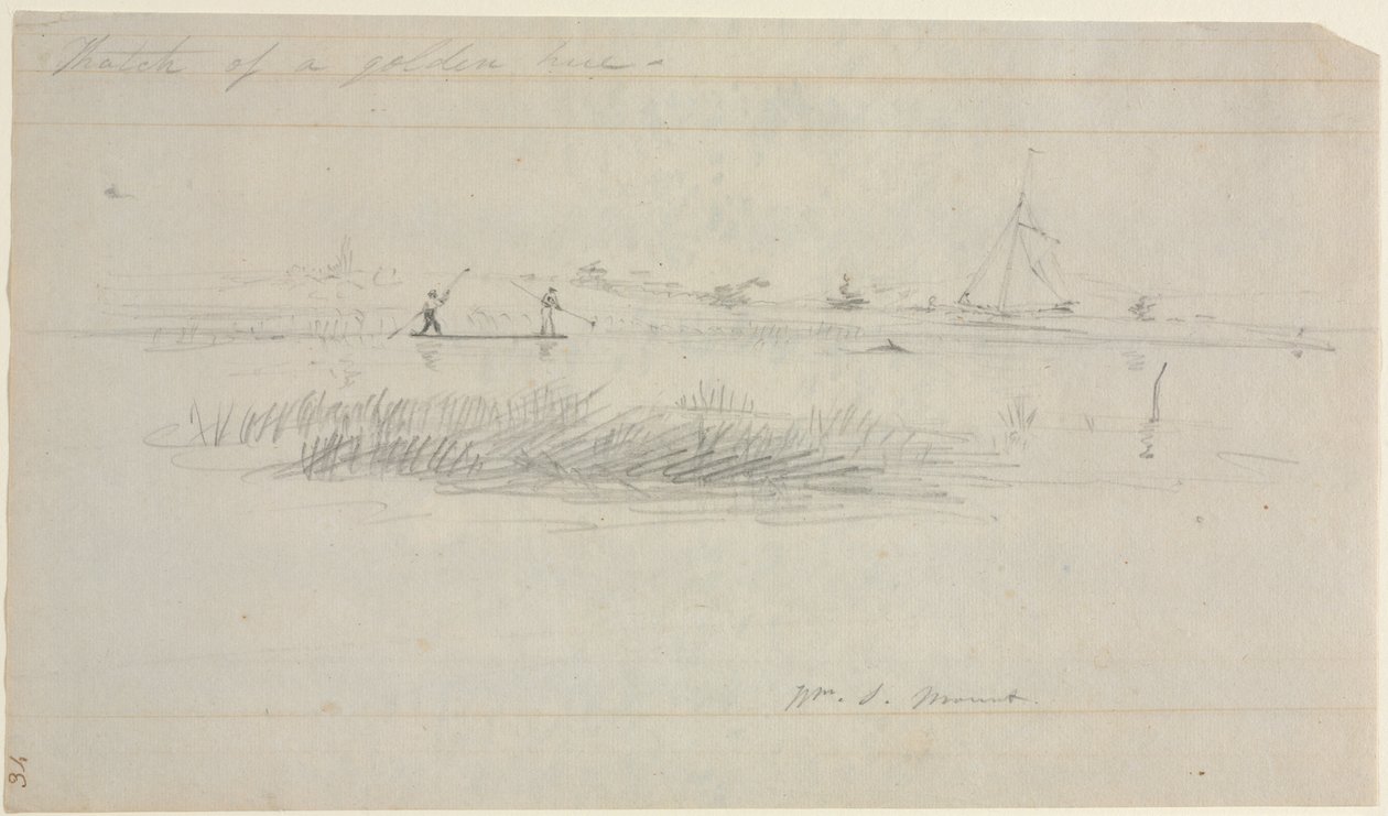 Eel Spearing ved Setauket, Long Island, New York af William Sidney Mount