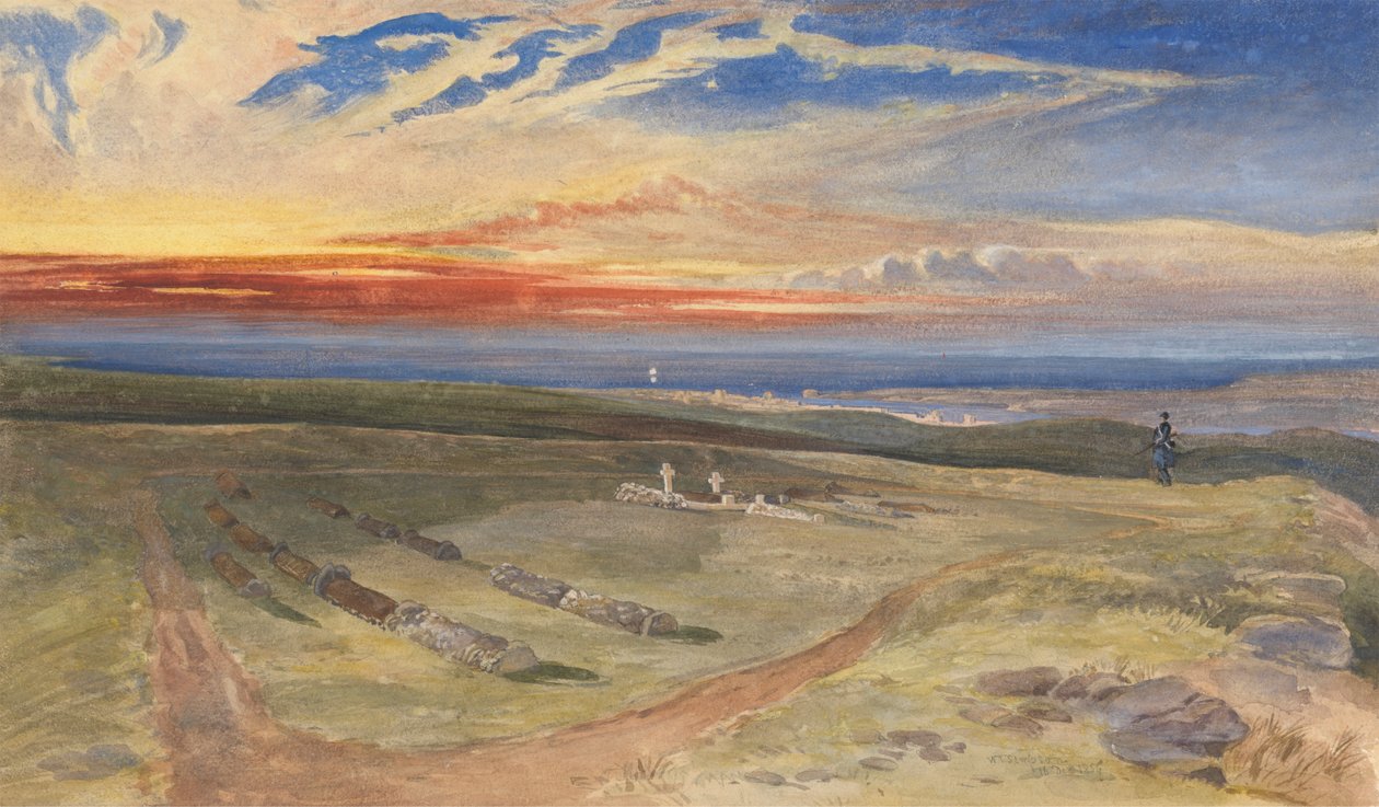Officerernes grave i fortet på Cathcarts Hill af William Simpson