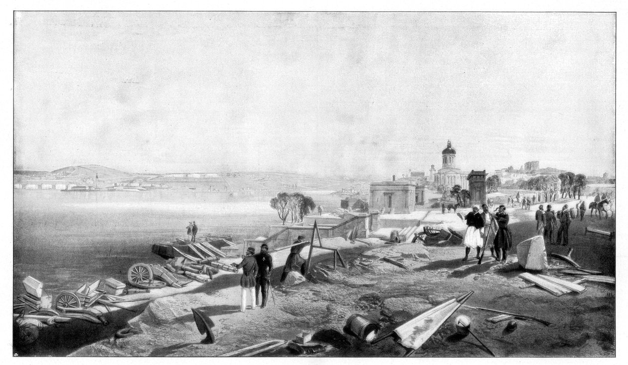 Sebastopol fra bagsiden af Fort Nicholas, 1900. af William Crimea Simpson
