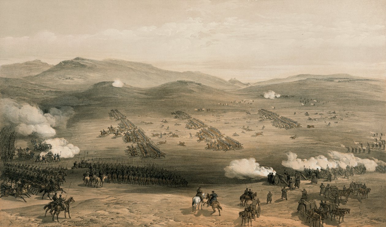 Den lette brigades anklage ved slaget ved Balaclava, 25. oktober 1854, 1800-tallet af William Crimea Simpson