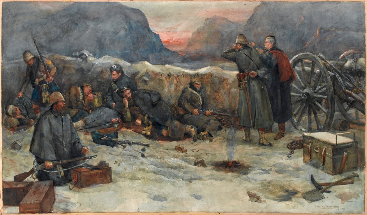The Gordon Highlanders: Daybreak in the trenches af William Skeoch Cumming