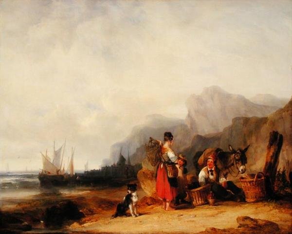 The Prawn Fishers, ca. 1835 (olie på lærred) af William Snr. Shayer