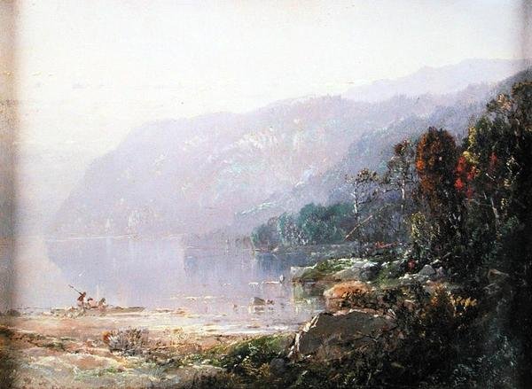 Landskab (olie på lærred) af William Sonntag