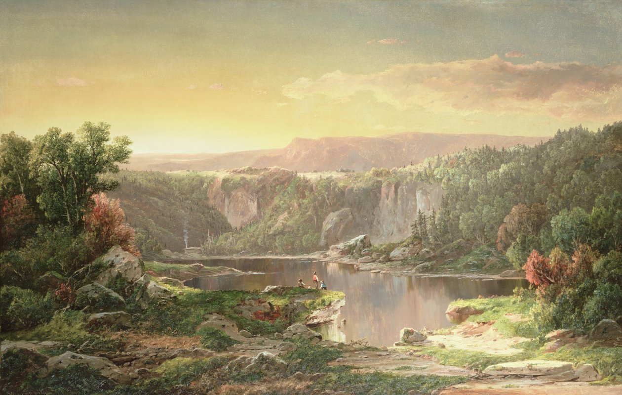 Bjergsøen nær Piedmont, Maryland af William Sonntag
