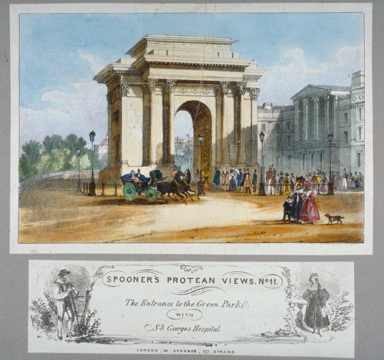 Hyde Park Corner, London, c1835. af William Spooner