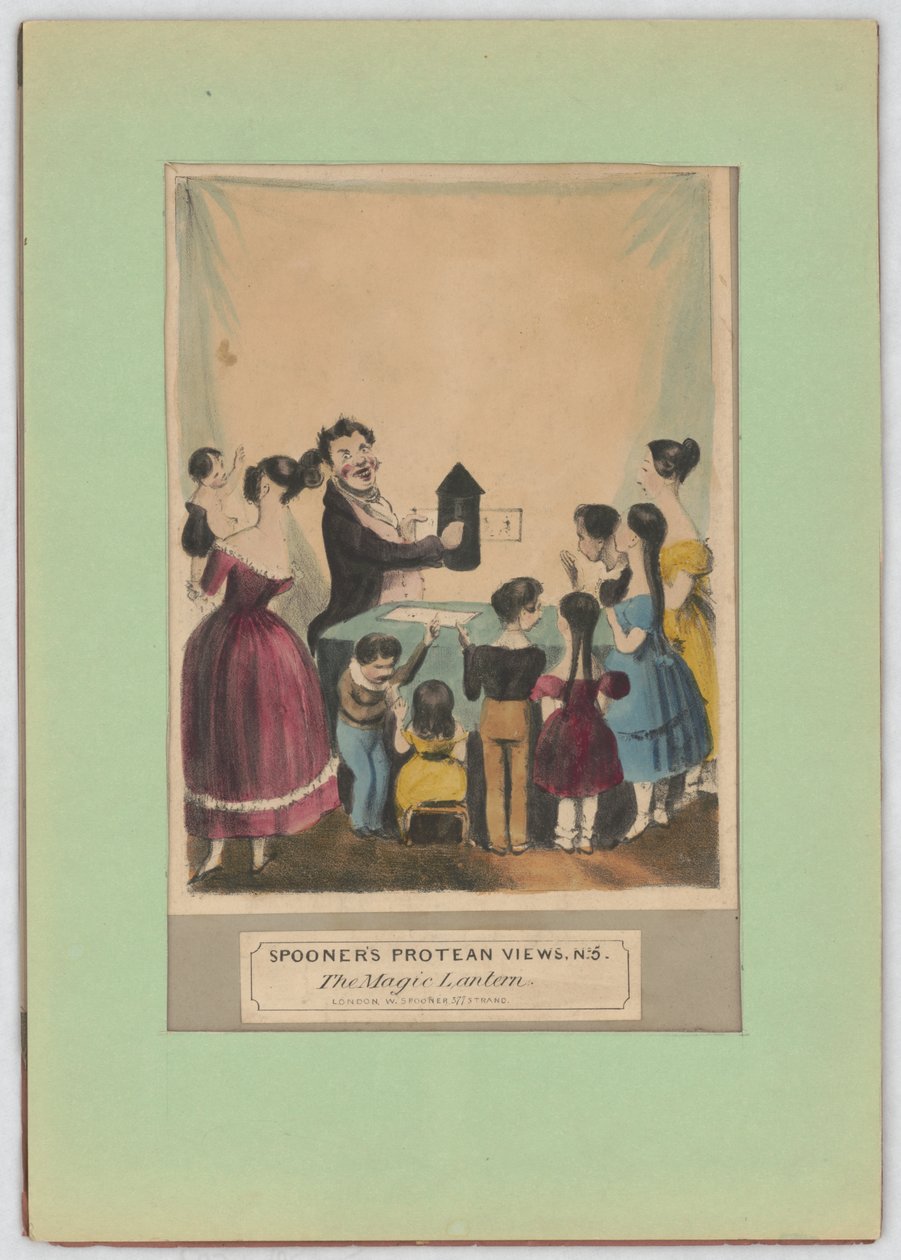 Spooners proteansyn, nej. 5. Den magiske lanterne, ca. 1838 (håndkoloreret litho) af William Spooner
