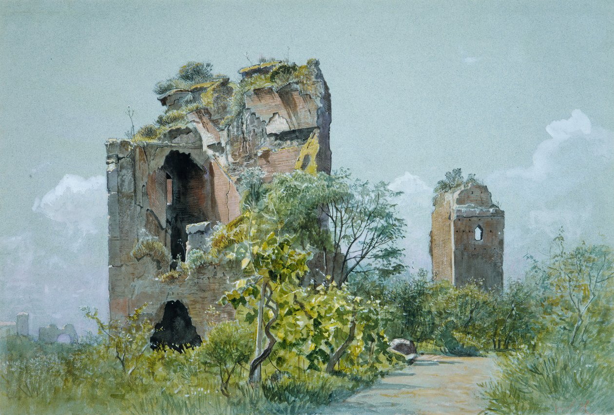 Baths of Trajan Sette Sale, Villa Brancaccio, Rom, ca. 1882. af William Stanley Haseltine