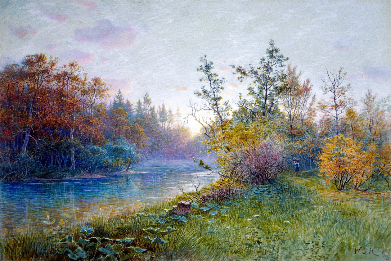 Mølledæmning i Traunstein, 1894. af William Stanley Haseltine