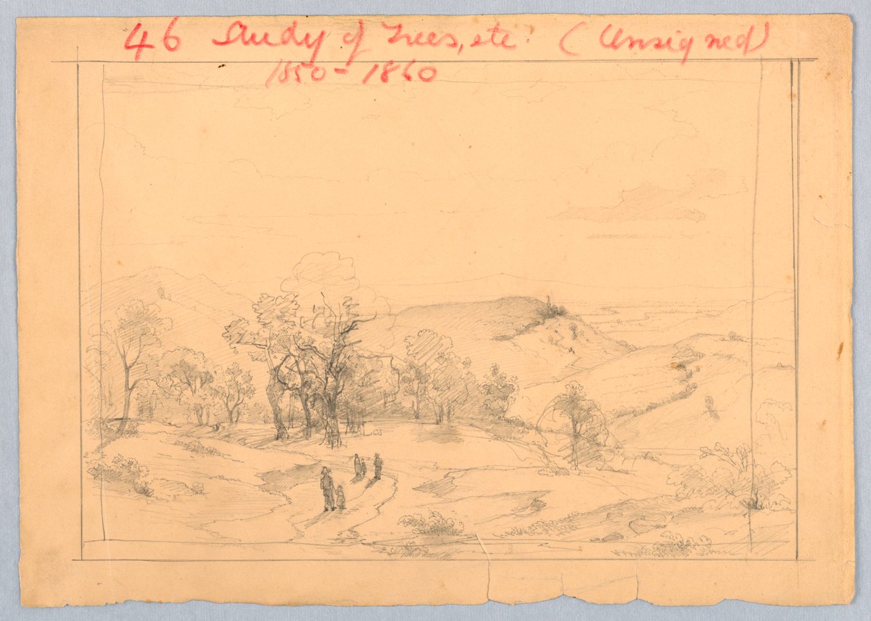 Studie til landskab af William Stanley Haseltine