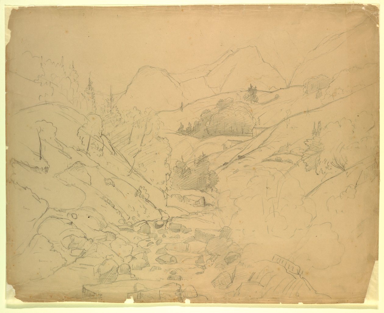 Studie af landskab af William Stanley Haseltine