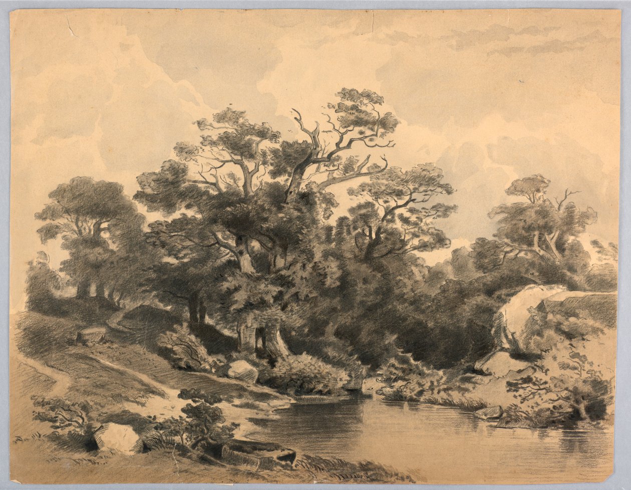 Studie af landskab af William Stanley Haseltine